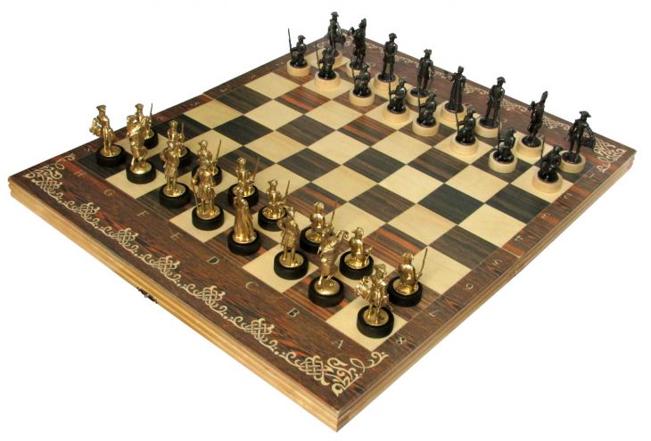 Шахматы исторические "Полтава" с фигурами из черненого цинкового сплава