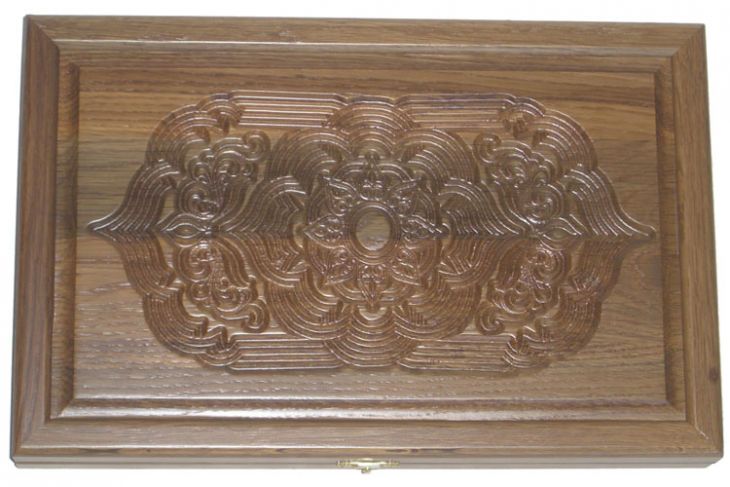 Резные дорожные нарды из массива мореного дуба "Сказка"