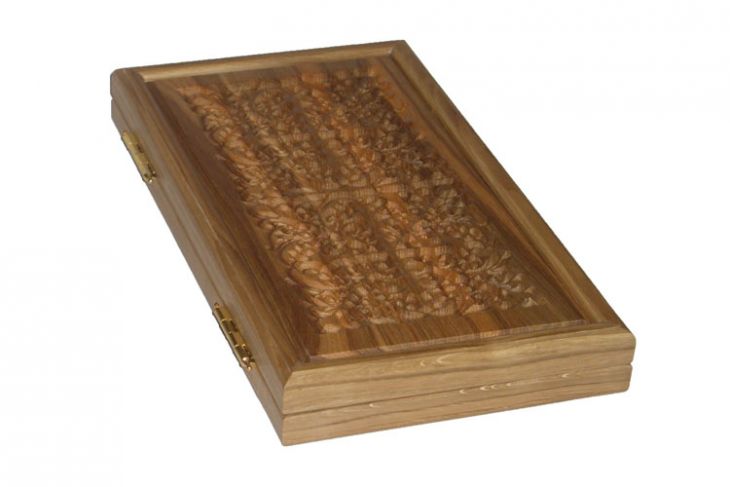 Резные дорожные нарды из массива натурального дуба без ложемента