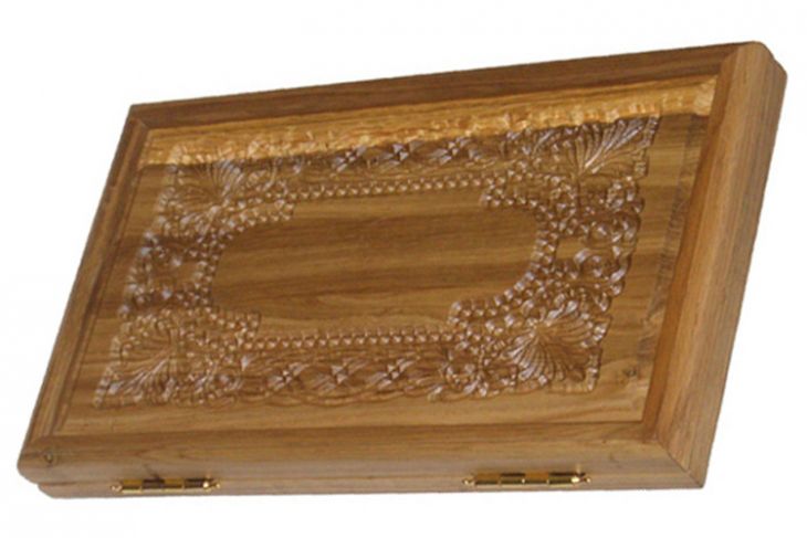 Резные дорожные нарды из массива натурального дуба без ложемента