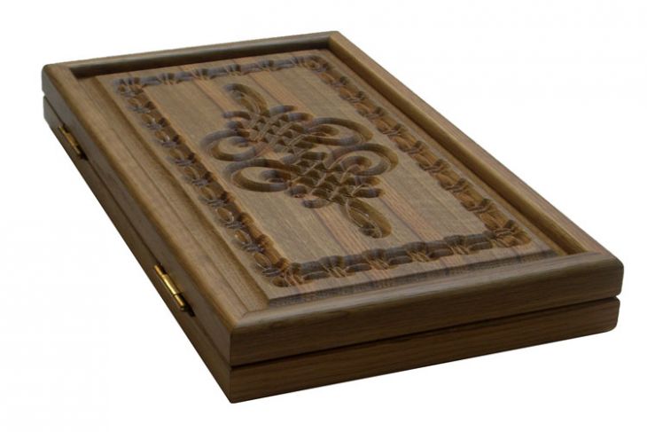 Резные дорожные нарды из массива натурального дуба без ложемента