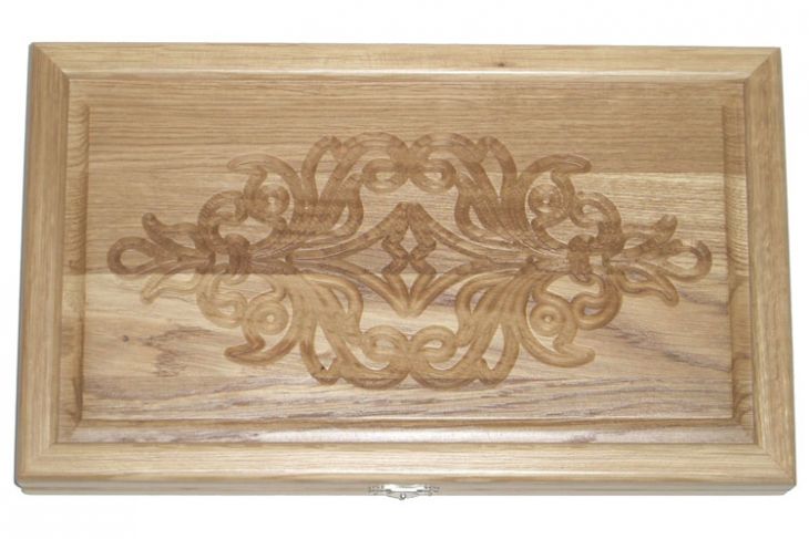 Резные дорожные нарды из массива натурального дуба без ложемента "Марвиль"