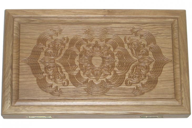 Резные дорожные нарды из массива натурального дуба без ложемента "Сказка"