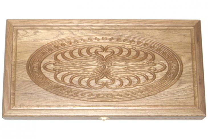 Резные нарды из массива натурального дуба