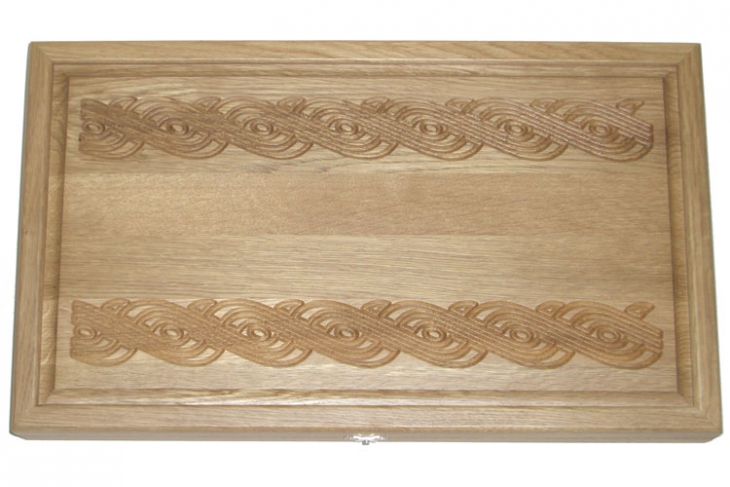 Резные нарды из массива натурального дуба "Каледония" с ложементом