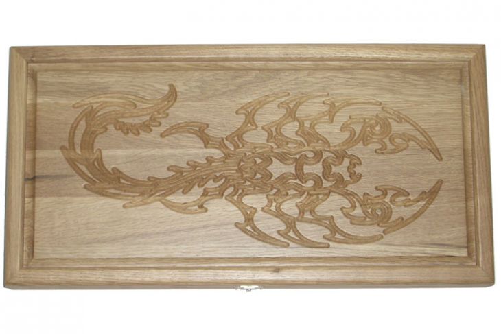 Резные нарды из массива натурального дуба "Скорпион"