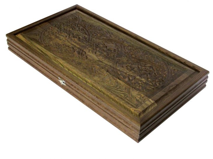 Резные нарды из массива мореного дуба