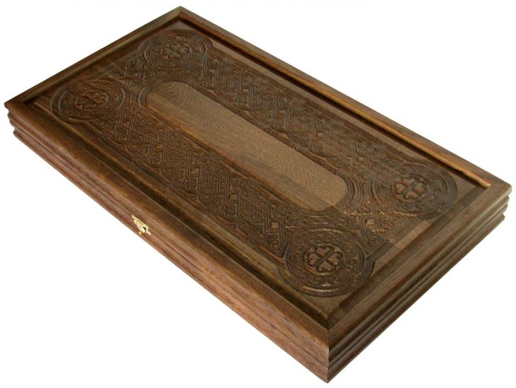 Резные нарды из массива мореного дуба