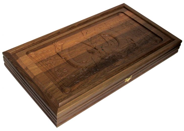 Резные нарды из массива мореного дуба "Дракон"