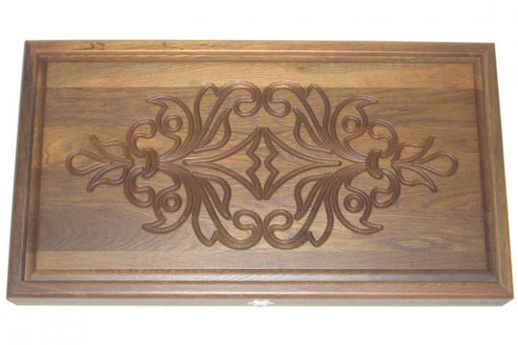 Резные нарды из массива мореного дуба "Марвиль"