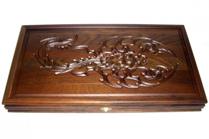 Резные нарды из массива мореного дуба "Скорпион"