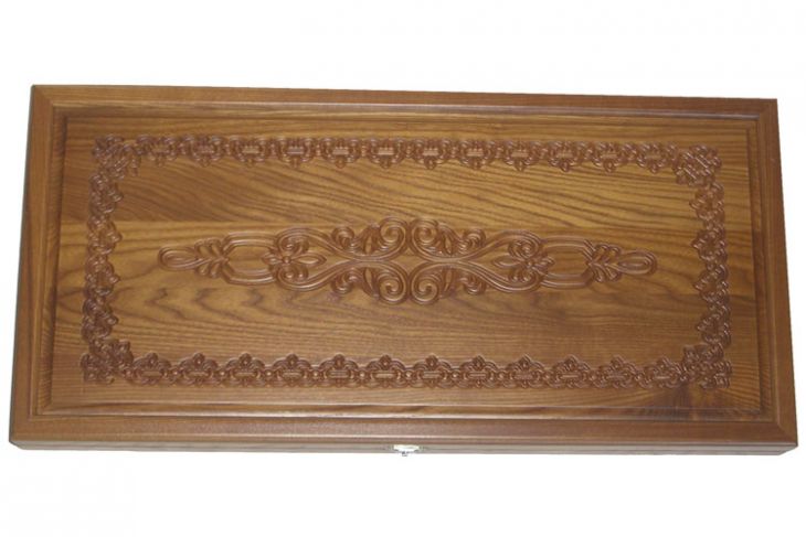 Резные нарды из массива мореного ясеня без ложемента