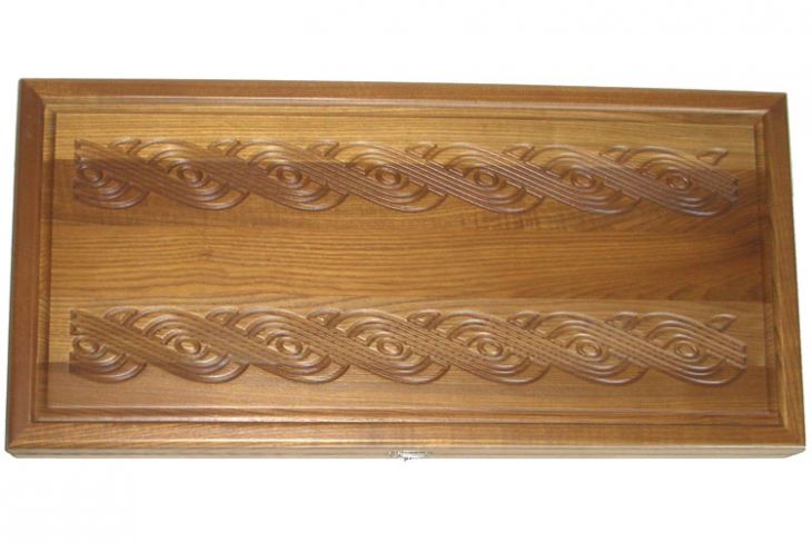 Резные нарды из массива мореного ясеня без ложемента "Каледония"