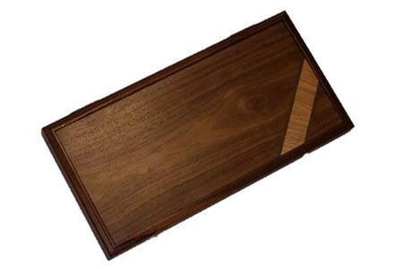 Нарды итальянские из дуба с угловой ленточкой (тонированные под орех)