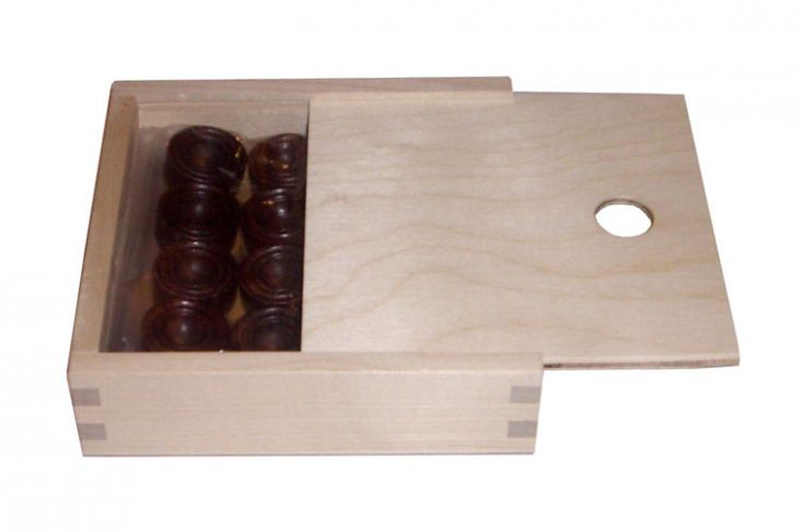 Комплект фишек для игры в нарды в деревянном пенале