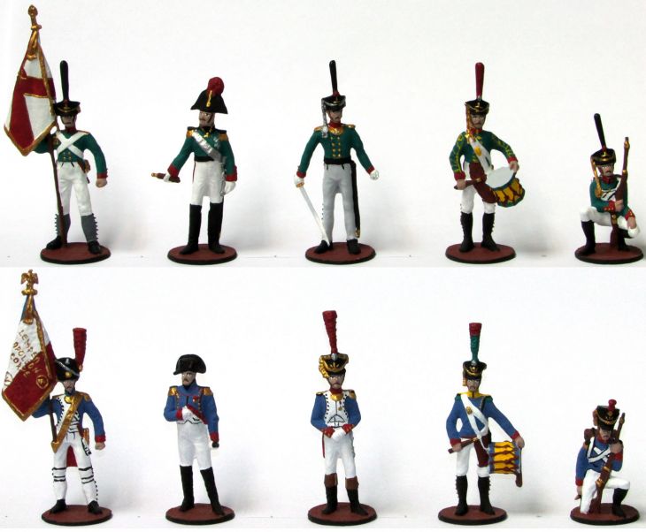 Набор миниатюр в деревянной шкатулке "Бородинское сражение" (10 фигур)