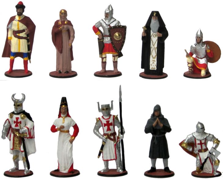 Набор миниатюр в деревянной шкатулке "Ледовое побоище" (10 фигур)