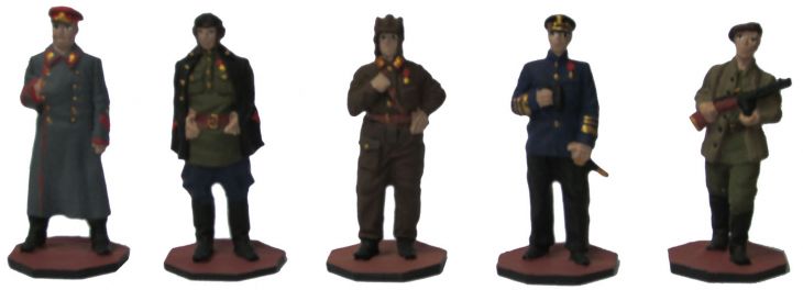 Набор миниатюр в деревянной шкатулке "Советские войска - Великая Отечественная война" (5 фигур)