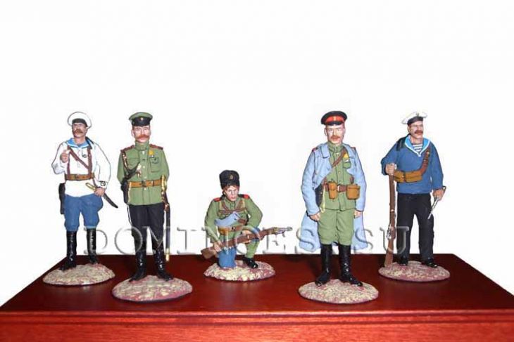 Набор миниатюр в деревянной шкатулке "Белая гвардия" (5 фигур)