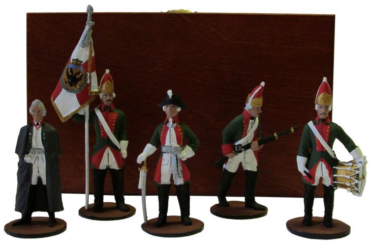 Набор миниатюр в деревянной шкатулке "Суворовцы" (5 фигур)