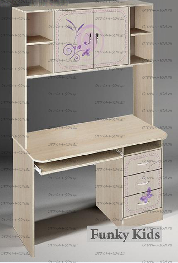 Стол письменный с надстройкой 13/14 Фанки Лилак (120х60х185)