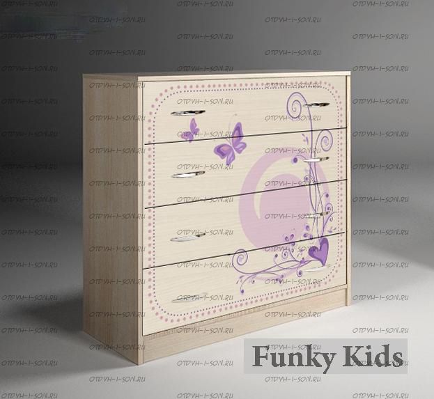 Комод 13/5 Фанки Лилак (85х44х87), два цвета