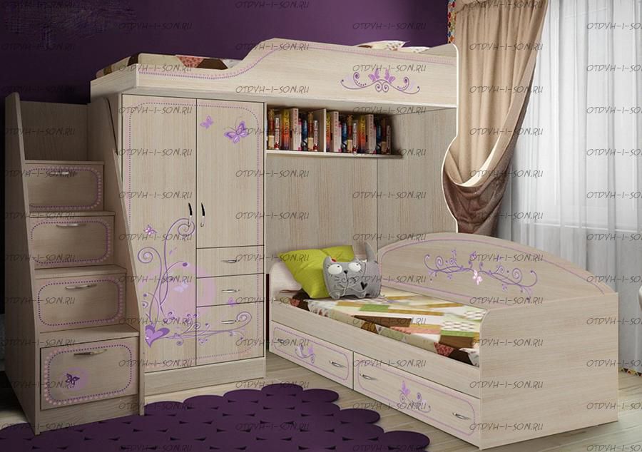 Кровать двухъярусная Фанки Лилак №5