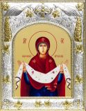 Серебряная икона именная "Божья Матерь Покров"