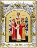 Серебряная икона именная "Вера, Надежда, Любовь и София"