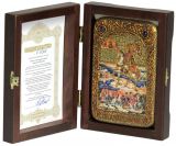 Инкрустированная икона князь Димитрий Донской (10*15см, Россия) на мореном дубе