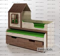 Кровать двухъярусная Фанки Кидз Домик, арт. 8/2 (80х190+80х200)