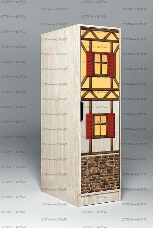Шкаф-пенал низкий Фанки Кидз Домик, арт. 23/5 (40х52х131)