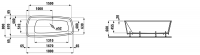 Акриловая ванна с подсветкой Laufen Palomba 180х80 2.4280.1 схема 2