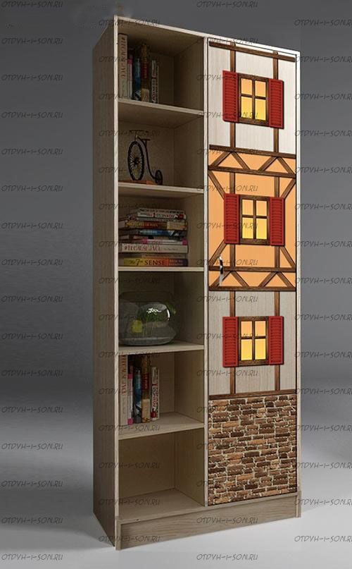 Шкаф-стеллаж Фанки Кидз Домик, арт. 13/4 (75х33х200)