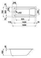 Акриловая ванна Laufen Pro 160х70 2.3395.0 схема 2