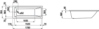 Акриловая ванна Laufen Pro 170х70 2.3095.0 схема 2