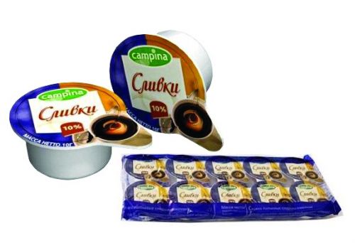 ..Сливки порционные Campina стерилизованные 10% 10шт по 10гр