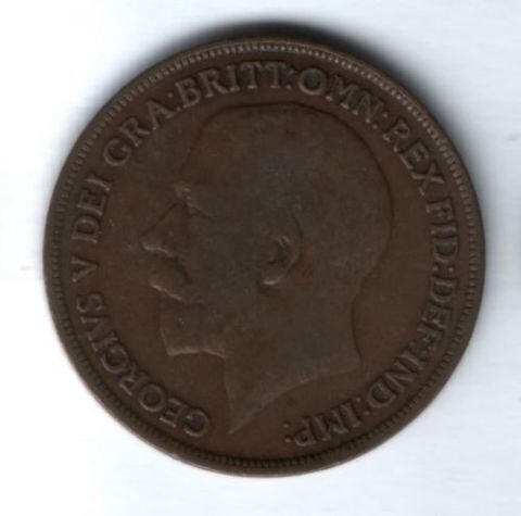 1 пенни 1919 г. Великобритания