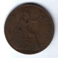 1 пенни 1919 г. Великобритания