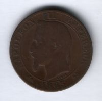 5 сантимов 1863 г.  K Франция