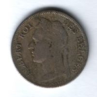50 сантимов 1927 г. Бельгийское Конго