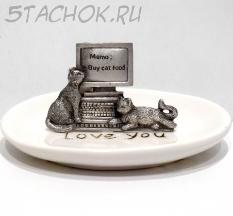 Брошь "Коты у компьютера" (Spoontiqups США)