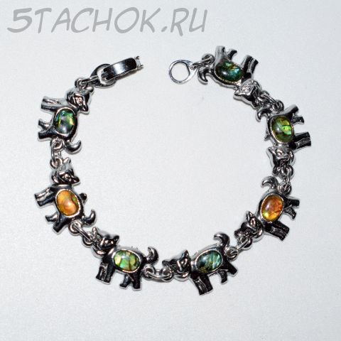 Браслет "Котейки" под абалон (США)