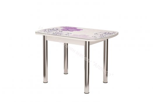 Стол овальный "Бостон" 900*600 мм  Виолет/хром брифинг