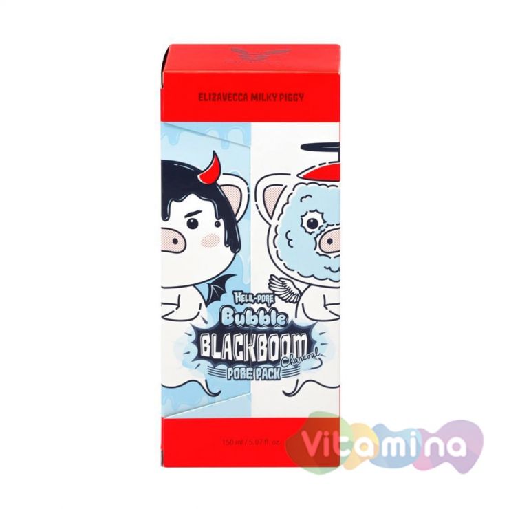 Elizavecca Черная кислородная маска для очищения пор Hell-Pore Bubble Blackboom Pore Pack, 150 мл