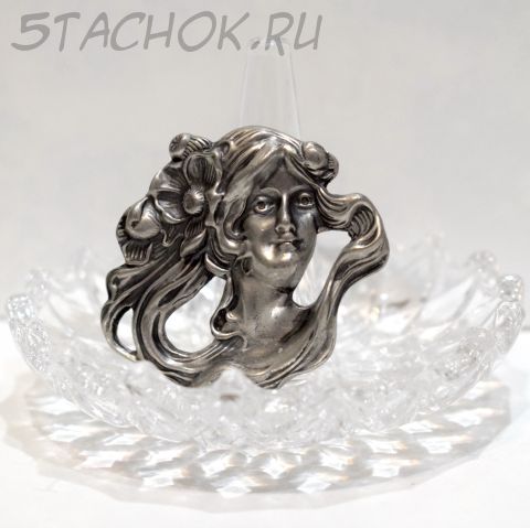 Брошь-кулон "Дама в стиле арт-нуво" (США)