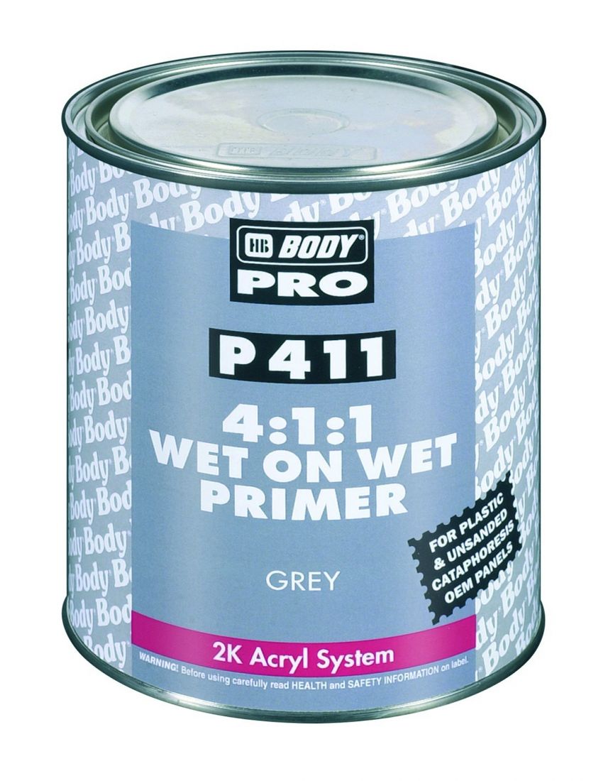 HB Body Грунт - изолятор P411 Wet on Wet 4+1 серый, объем 1л.