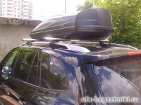 Багажник на крышу Hyundai Santa Fe 2007-..., Атлант, крыловидные дуги на рейлинги