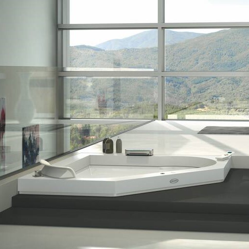 Ванна с подсветкой Jacuzzi Aura Corner 140 Corian 144x144