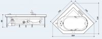 Ванна с подсветкой Jacuzzi Aura Corner 140 Corian 144x144 схема 3